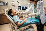 A family dentist in Abilene performing a dental checkup to prevent early dental issues