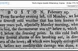 Cold Sabbath and the Sinking of a Ship — Weather Events for February 1773