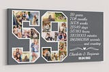 59th Anniversary Gift for Couples Number Photo Collage Canvas Print