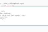 Vue JSON Lint