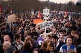 Protests in Paris against Macron decisions.