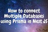 How to connect Multiple Databases using Prisma in Nest JS