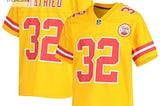 Tyrann Mathieu 32 Kansas City Chiefs Youth Inverted Team Game Jersey Gold