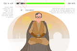 An illustration of Gordon Baty (our UX Director) dressed as a Jedi. Art by Steve Hall.