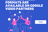 Which two video formats are available on google video partners