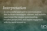 Reflections on NAI’s New Definition of Interpretation