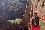 Hiking Angles Landing at Zion National Park, Utah