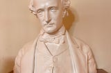 White marble bust of Edgar Allan Poe