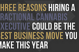 Why a Fractional Executive Could Be the Best Hire You Make in Your Cannabis Company