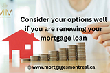 Consider your options well if you are renewing your mortgage loan