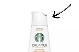 Starbucks creamer bottle design contains usability errors that confuse users