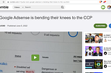 “Even Google Adsense is bending their knees to the CCP.”