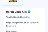 Top Up Heroic Uncle Kim Murah via Pulsa