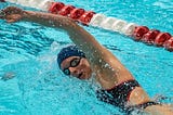 Lia Thomas swims in an Ivy League meet for the Penn Quakers.