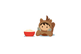 An Illustration of the Salesforce character, Astro, propped up next to a bowl of popcorn