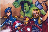 A drawing of the Avengers