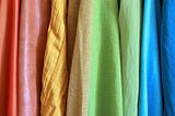 Rainbow-coloured textiles