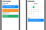 Calendar, with coming up information (similar to Google Calendar)