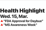 Health Highlight- Wed. 15, Mar