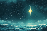 The north star shining in a stormy night.