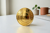 A golden token kept on a mimal table to symbollize: Anyone who uses AI must first learn token economics.
