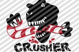 Dinosaur Crushing Candycane  - Instant download digital files for kids - SVG, JPG, and PNG for cut or print.