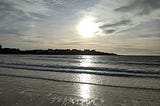 New Year Walk. Trearddur Bay Beach and Sea Anglesey.