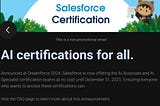 Salesforce AI Associate and AI Specialist certifications Free