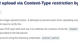 Web shell upload via Content-Type restriction bypass