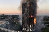 Grenfell Tower b;ock housing ablaze — June 2017