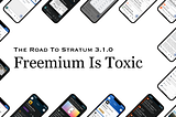 Freemium Is Toxic surrounded by phones