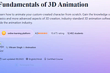 Fundamental Of 3D Animation With Certification Course