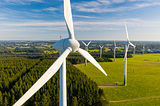 Windmills in a rural area