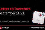 Letter to Investors — September 2021