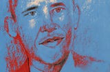 President Barack Obama pencil sketch / computer colorized.