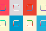 Two rows of 4 rounded checkbox squares, coloured in a “Pop Art” fashion. Each checkbox coloured different gradients, with contrasting background shades.