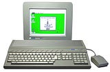 The Atari ST 1040STf, monitor, and mouse