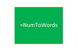 Excel NumToWords Formula
