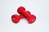 Red dumbbells