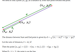 How to find a point a given distance from another point along a line?