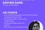 Successful Exit & Starting Web3 Venture — Adventures ride of Govind Garg ( Founder of Coin Moguls )