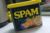 A plastic can of Spam