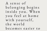 Fitting In vs. Belonging…