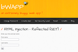 bWAPP — HTML Injection — Reflected (GET) Low Security Level