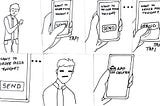 Storyboard of annoyed user