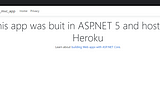 Deploy containerized .NET 5 app to Heroku from Azure DevOps