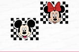 Checkered Mouse Couple Svg, Family Trip Svg, Family Vacation Svg, Vacay Mode 2024, Couple Trip Svg, Png Svg Files For Print