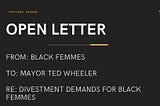 Open Letter to Mayor Wheeler: State of Black Femmes