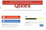 Banned From Quora For Reasons Unknown