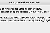 Unsupported Java Version